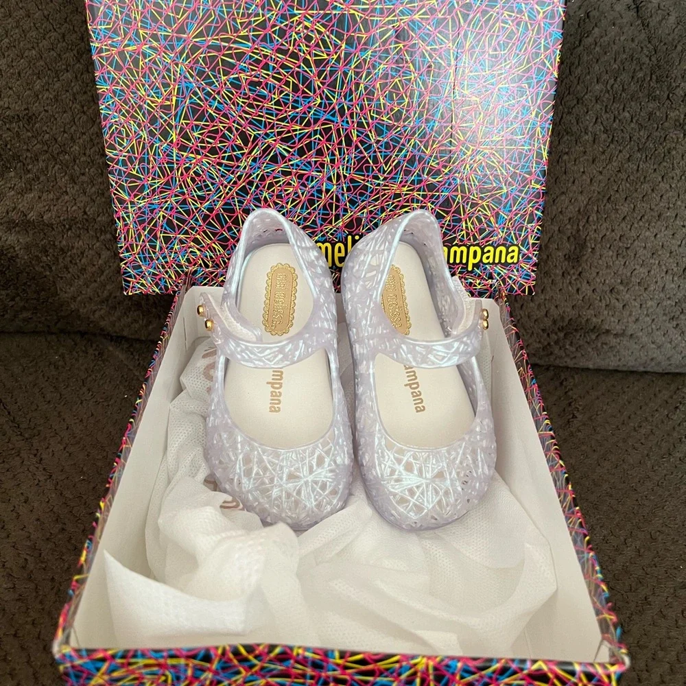 NWT MINI MELISSA Campana Zig Zag Kids Mary Jane Flats Size 5T